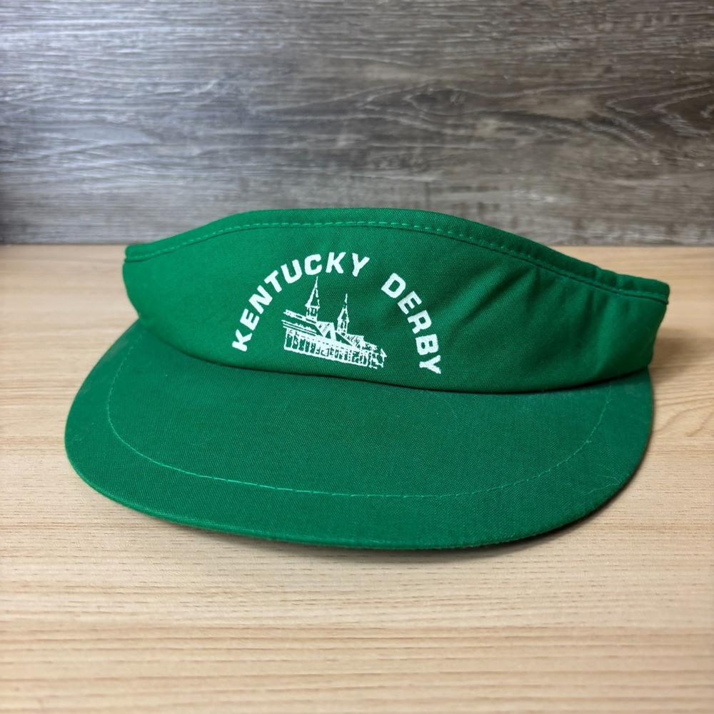 Vintage Kentucky Derby Hat Visor Green Horse Racing 80s